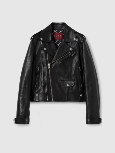 GUCCI Soft shiny leather jacket