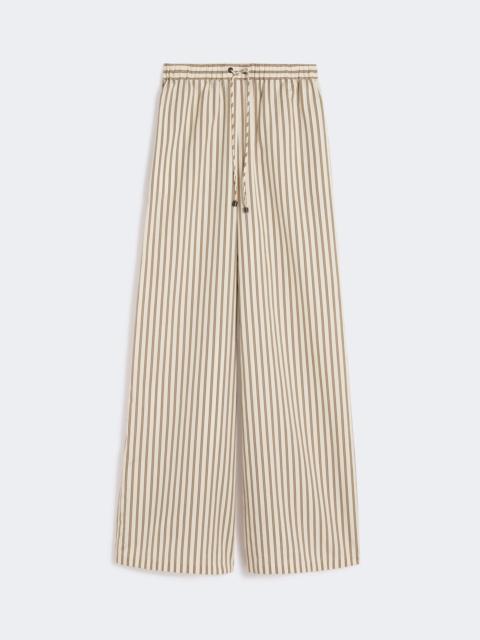 Max Mara ORDINE Wide-fit striped cotton and silk canvas trousers - BEIGE