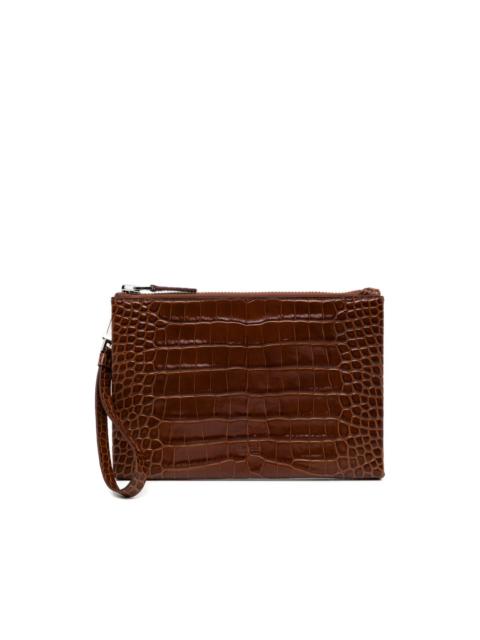 TOM FORD crocodile-effect zip clutch bag