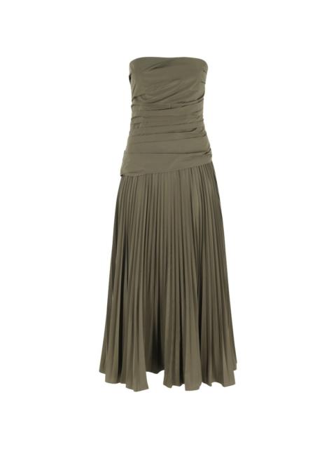 SIMKHAI Aria pleated strapless dress