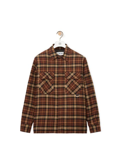 Puffer check overshirt in cotton