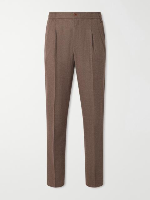 RUBINACCI Convertible Tapered Drawstring Virgin Wool-Flannel Trousers