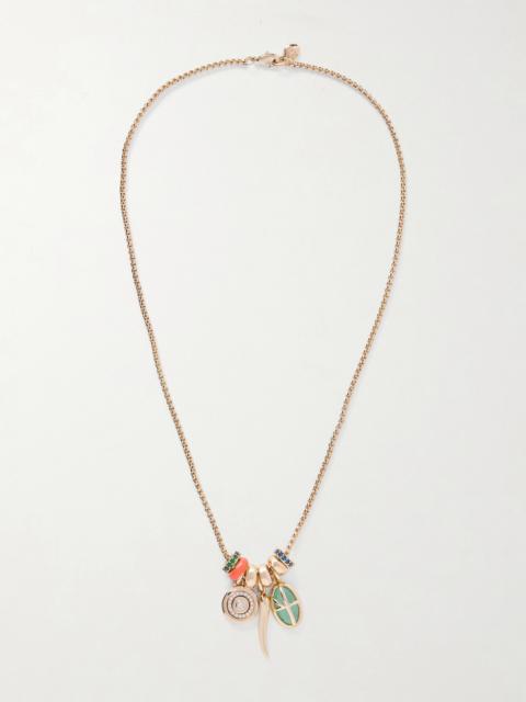 ROXANNE ASSOULIN Little Bit Of Everything Gold-tone, Enamel And Crystal Necklace