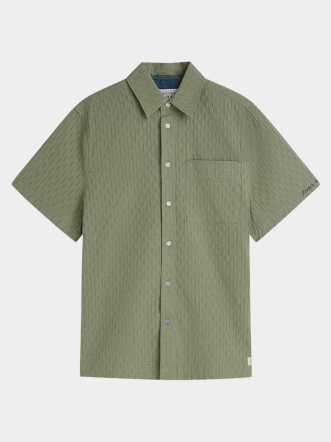 SCOTCH & SODA Men's Jacquard Seersucker Short-Sleeve Shirt