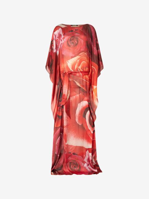 Roberto Cavalli Long Dress With Rose Print