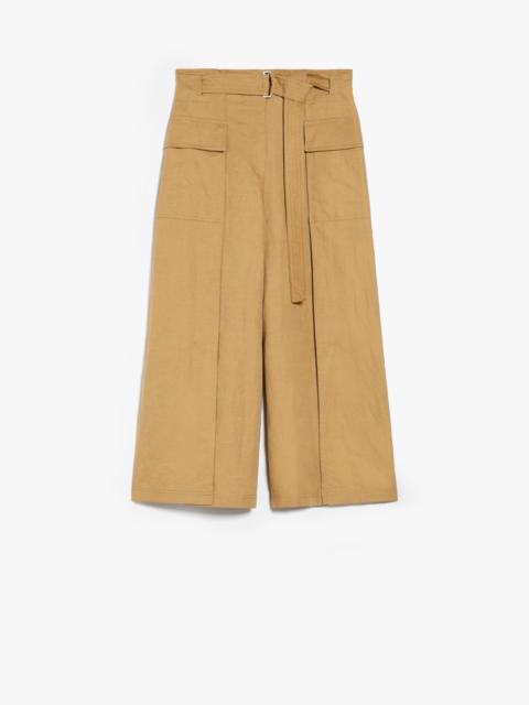 WEEKEND Max Mara PINIDE Cotton and linen basketweave trousers