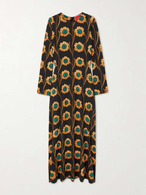 La DoubleJ Swing floral-print crepe maxi dress