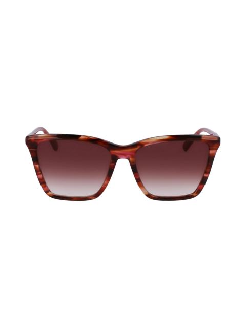 Longchamp Le Pliage 56mm Gradient Rectangular Sunglasses