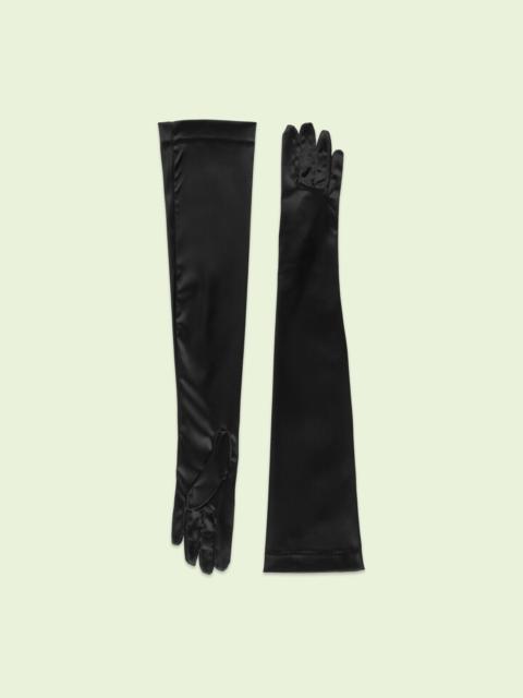 GUCCI Long satin gloves