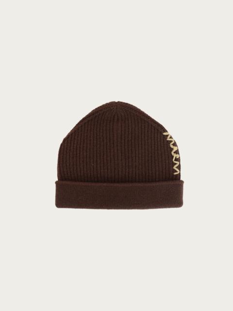 Embroidered Logo Beanie - Moca