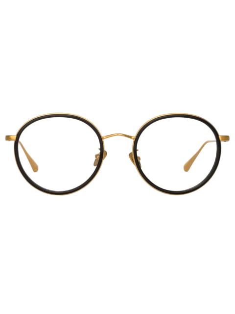 LINDA FARROW SATO OVAL OPTICAL FRAME IN YELLOW GOLD