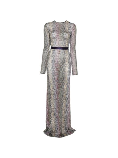 Missoni Missoni Zigzag-knit Open-back Dress