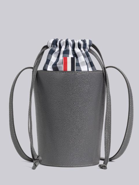 Thom Browne Pebble Grain Gingham Crossbody Mini Bucket Bag