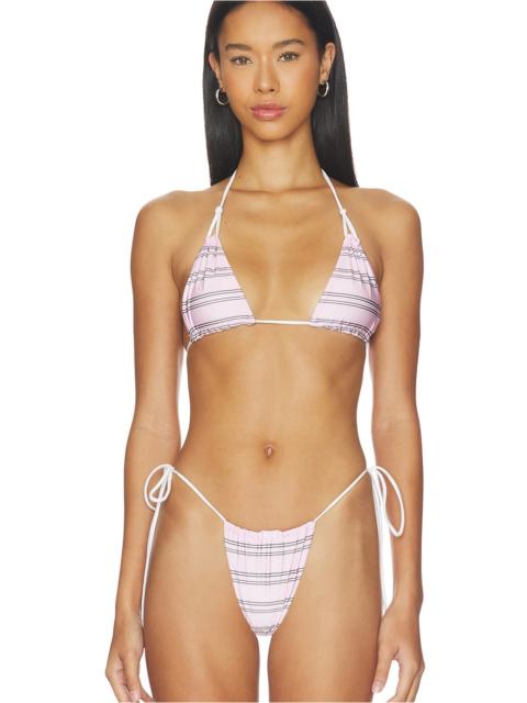 Frankies Bikinis Ari Reversible Satin Bikini Top