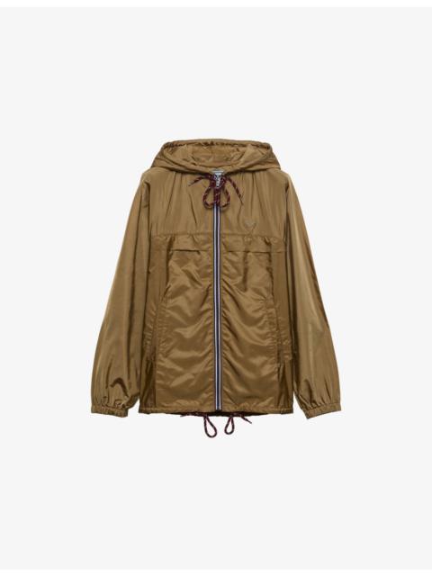 Prada Re-Nylon Lightweight Hooded Woven Raincoat