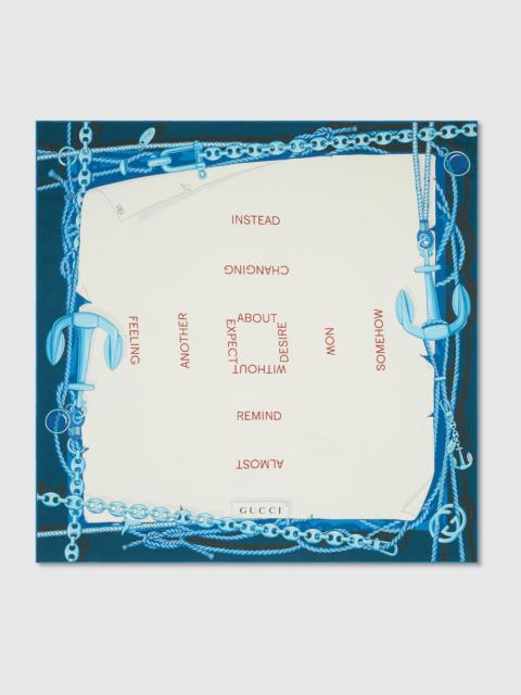 GUCCI 90 x 90 project printed silk carré