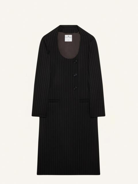 courrèges TAILORED COAT HOLISTIC PINSTRIPES WOOL