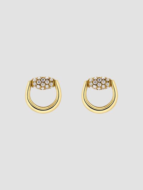 GUCCI Women's Horsebit 18K Yellow Gold Diamond Earrings - Yellow Gold