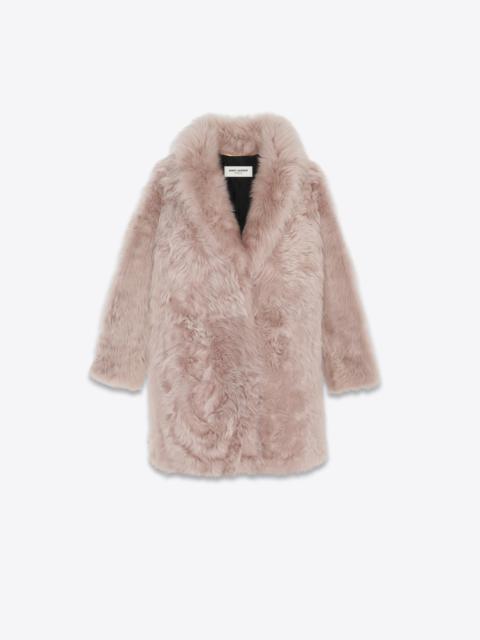 SAINT LAURENT long coat in shearling