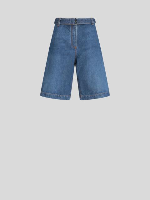 Etro DENIM BERMUDA SHORTS WITH BELT