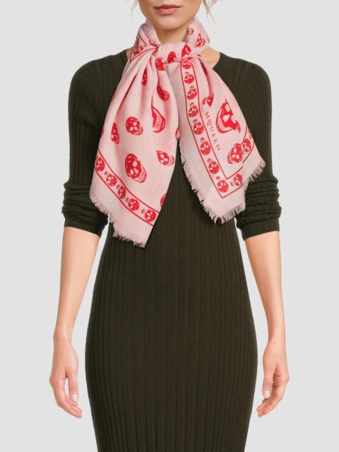 Alexander McQueen Women's Skull Wool Scarf - Rose Red