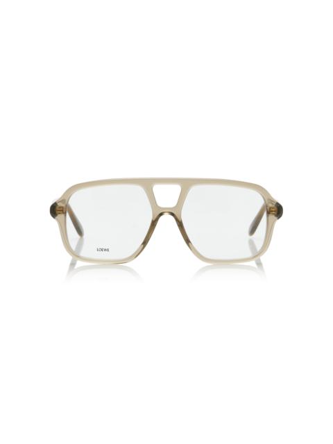 Loewe Slim Aviator-Frame Acetate Glasses green