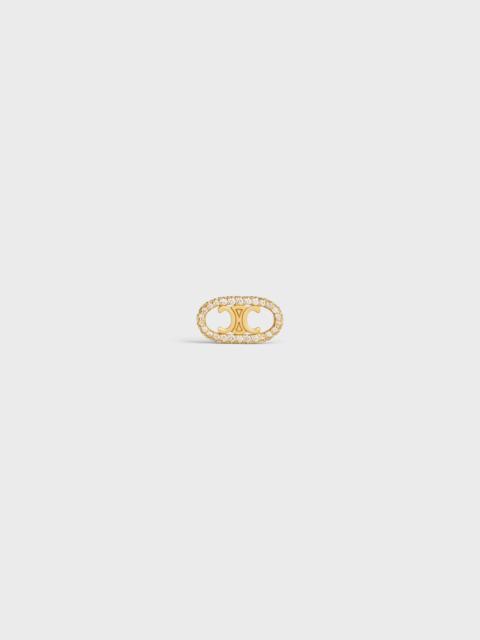 CELINE Maillon Triomphe Stud in Yellow Gold and Diamonds