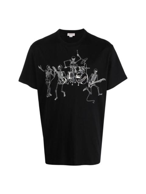 skeleton-print short-sleeved T-shirt