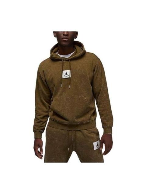 Jordan Air Jordan Flight Fleece Washed Pullover Hoodie 'Light Olive' DR3087-385