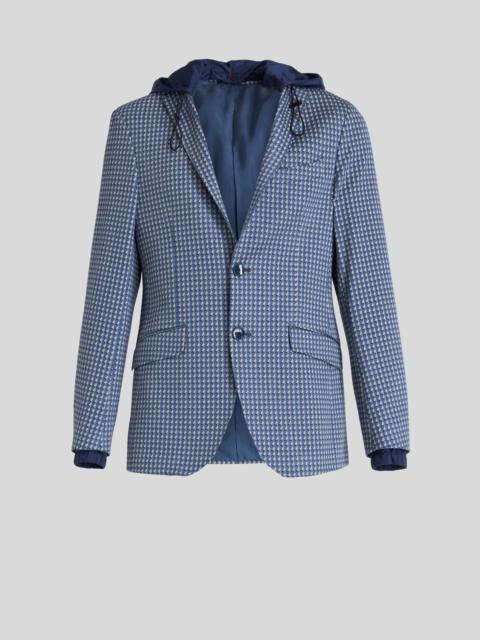 Etro HOODED JERSEY JACKET WITH MICRO GEOMETRIC PATTERNS