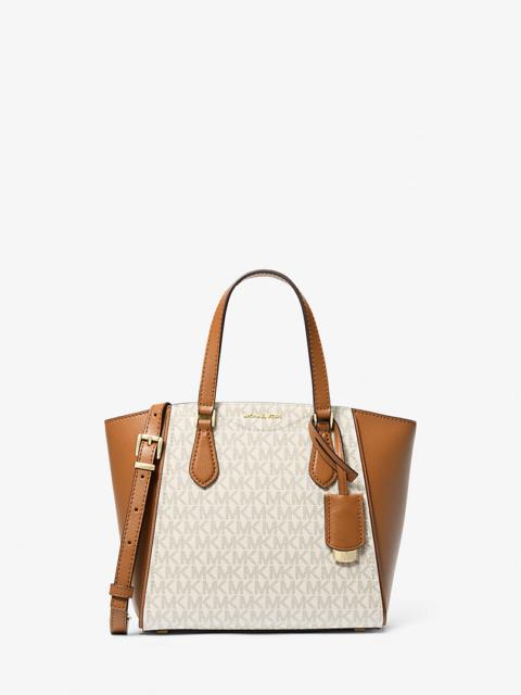 MICHAEL KORS Taryn Small Signature Logo and Leather Convertible Crossbody Bag