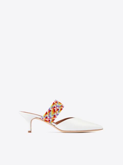 MALONE SOULIERS Maisie 45 - White Leather Kitten Heel