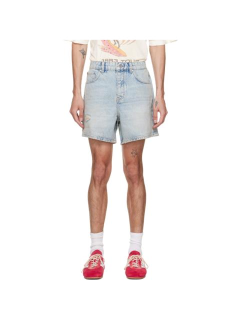 REPRESENT Blue 'Busy Doing Nothing' Denim Shorts