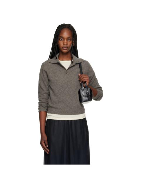 Maison Margiela Taupe Brushed Wool Polo