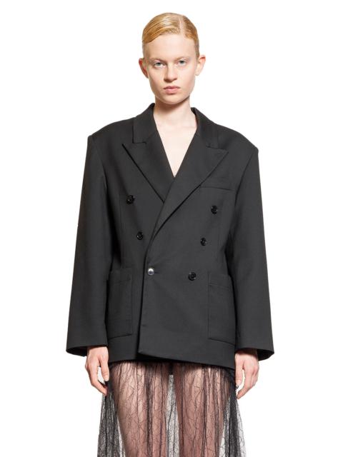 Junya Watanabe BLACK PLEATED LONG BLAZER JACKET | miinto