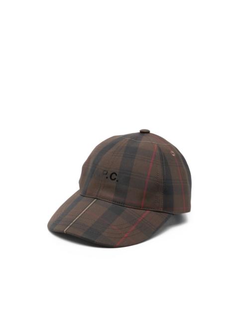 A.P.C. plaid-pattern baseball cap