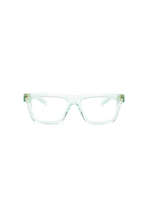 transparent square-frame glasses
