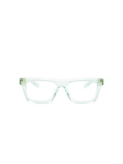 transparent square-frame glasses