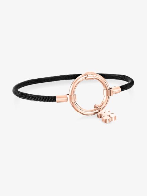 TOUS Rose 18K gold vermeil and black IP Steel Hold Bracelet