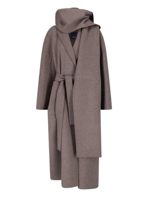 'S Max Mara VIRGIN WOOL COAT WITH SCARF