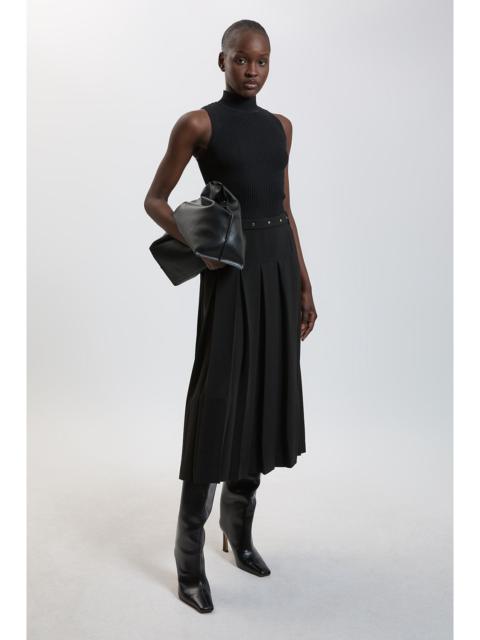 KAREN MILLEN Tailored Crepe Pleated Kilt Skirt