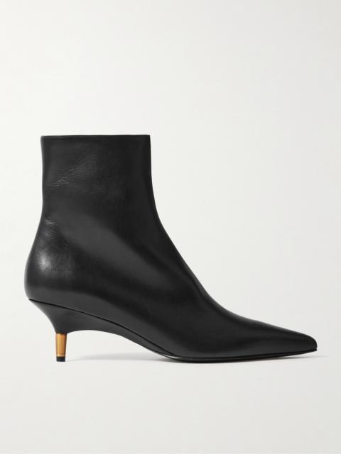KHAITE Bella Leather Ankle Boots