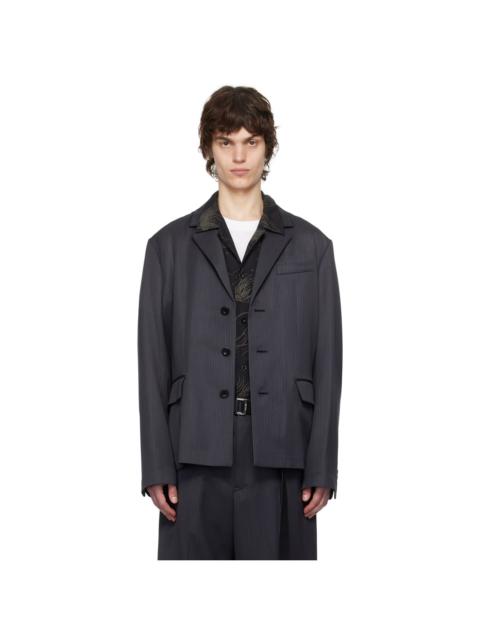 sacai Gray Doeskin Blazer