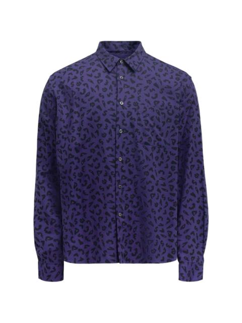 vowels leopard-print shirt
