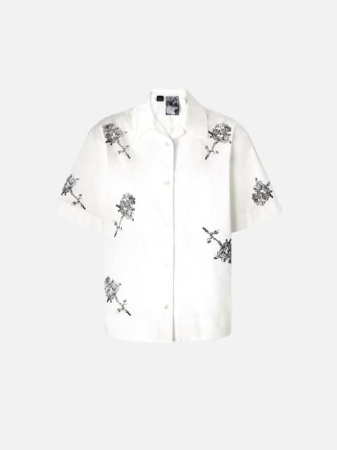 PINKO REIMAGINE BY PINKO X PATRICK MCDOWELL SHORT-SLEEVED SHIRT WITH ROSE PRINT