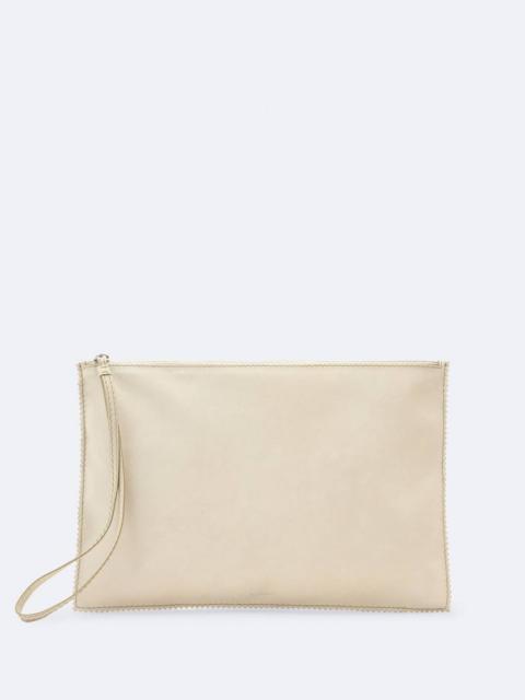 ALLSAINTS SILOH PINKED-EDGE LARGE LEATHER POUCH