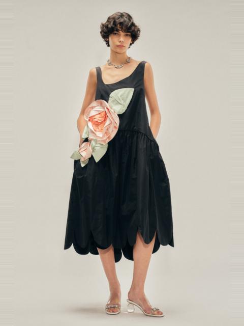 Simone Rocha Pressed Rosette Tilted Neck Petal Hem Dress
