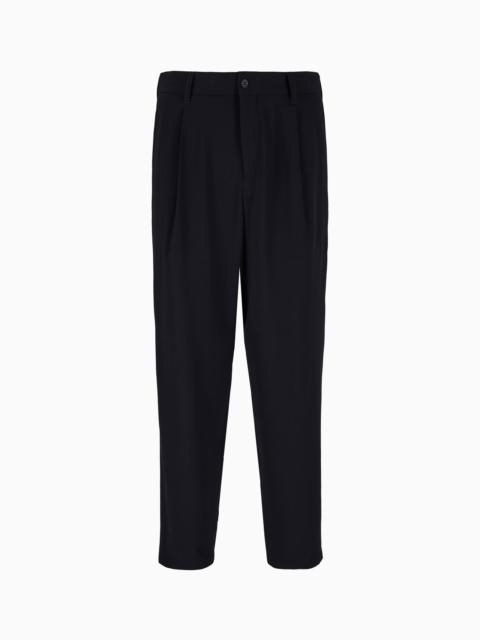 GIORGIO ARMANI Single-pleat virgin wool trousers