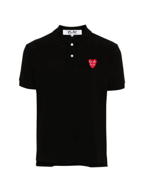 heart-patch cotton polo shirt