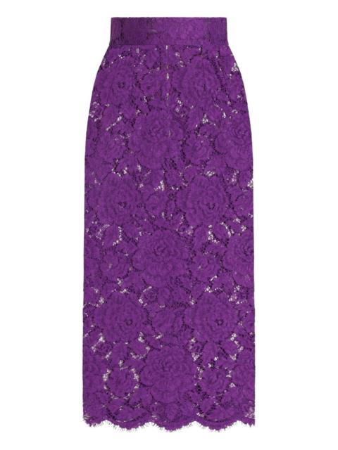 Dolce & Gabbana lace-detailing midi skirt